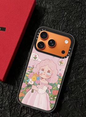 CASE联名油画鲜花哭娃适用17promax手机壳iPhone16pro苹果15plusMagSafe磁吸14p透明C家13可爱12潮流11简约
