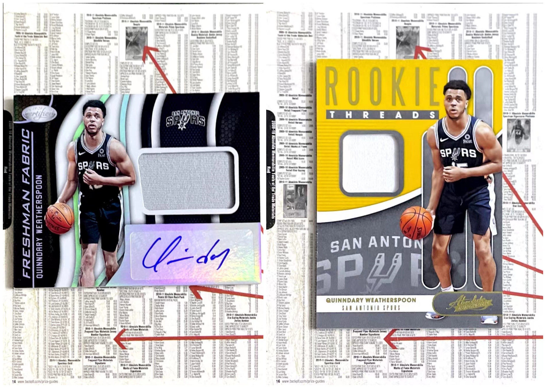 【iR】NBA球星卡 Panini 奎因达里 韦瑟斯庞 Weatherspoon 签字卡