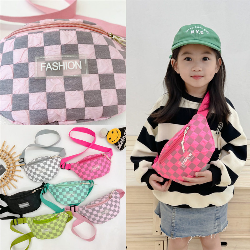 新款棋盘格儿童胸包 撞色儿童单肩包 达人儿童斜挎包运动腰包,箱包皮具/热销女包/男包,胸包,淘宝优惠券,粉丝福利购,淘宝优惠卷