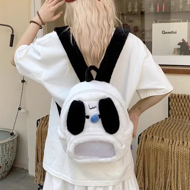 新款可爱毛绒大耳朵小狗双肩包时尚痛包书包卡通甜美大学生小背包