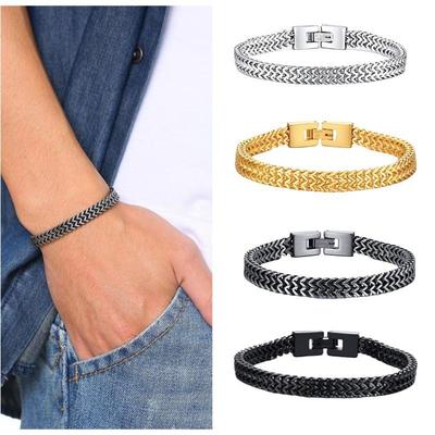 men cuban bracelets gold hiphop rapper fashion streetwear