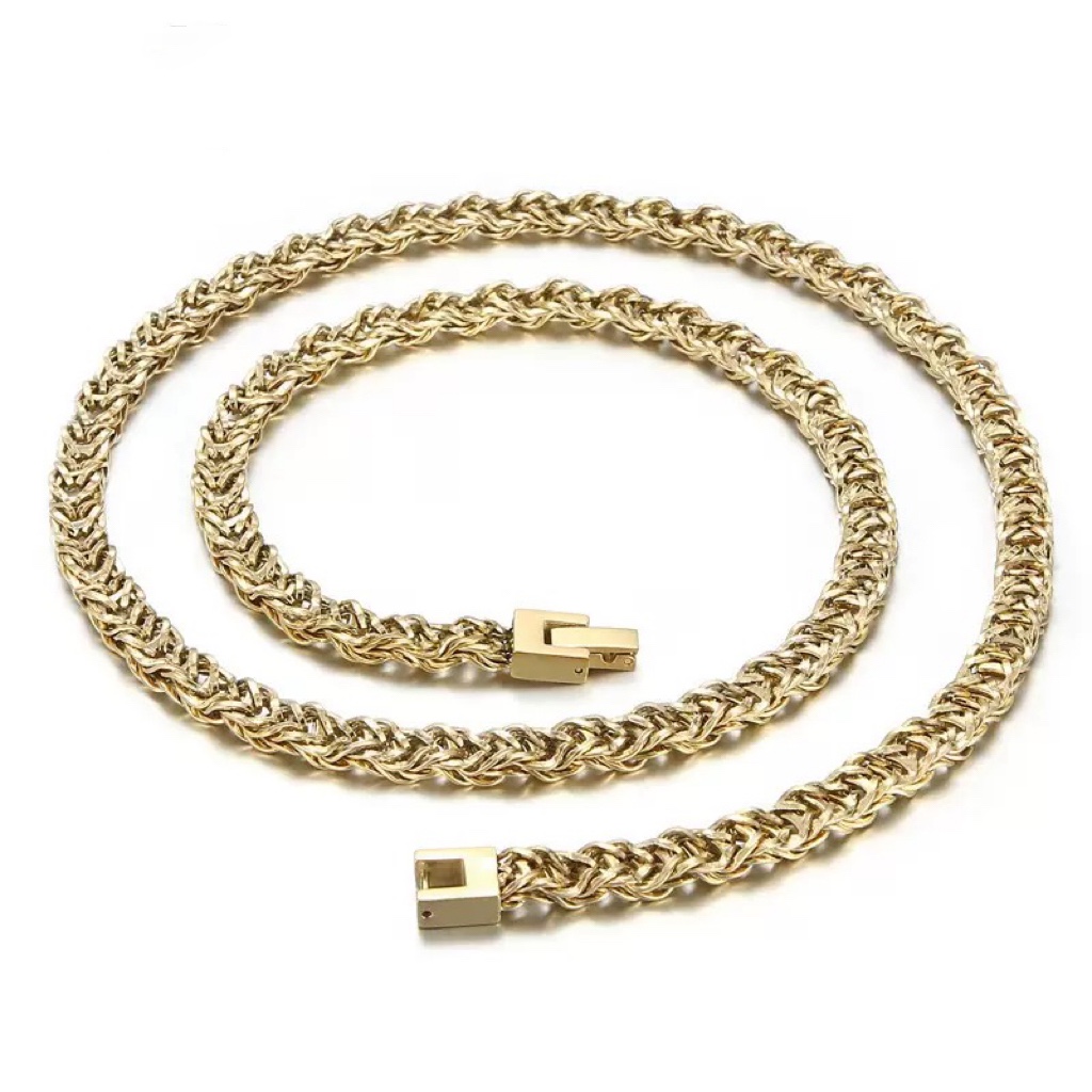 men golden chain hiphop necklace silver fashion punk rock