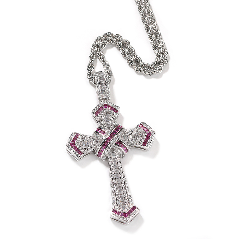 cross chains gold necklace men silver brass fashion hiphop