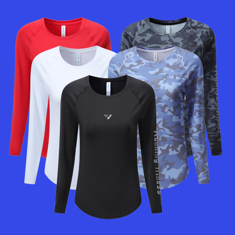 women sports fitness t-shirts slim trim camouflage fashion t
