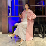 高级感超好看粉色风衣外套女春秋中长款2025新款韩系少女休闲大衣，女装风衣，浙宝206A（原202）