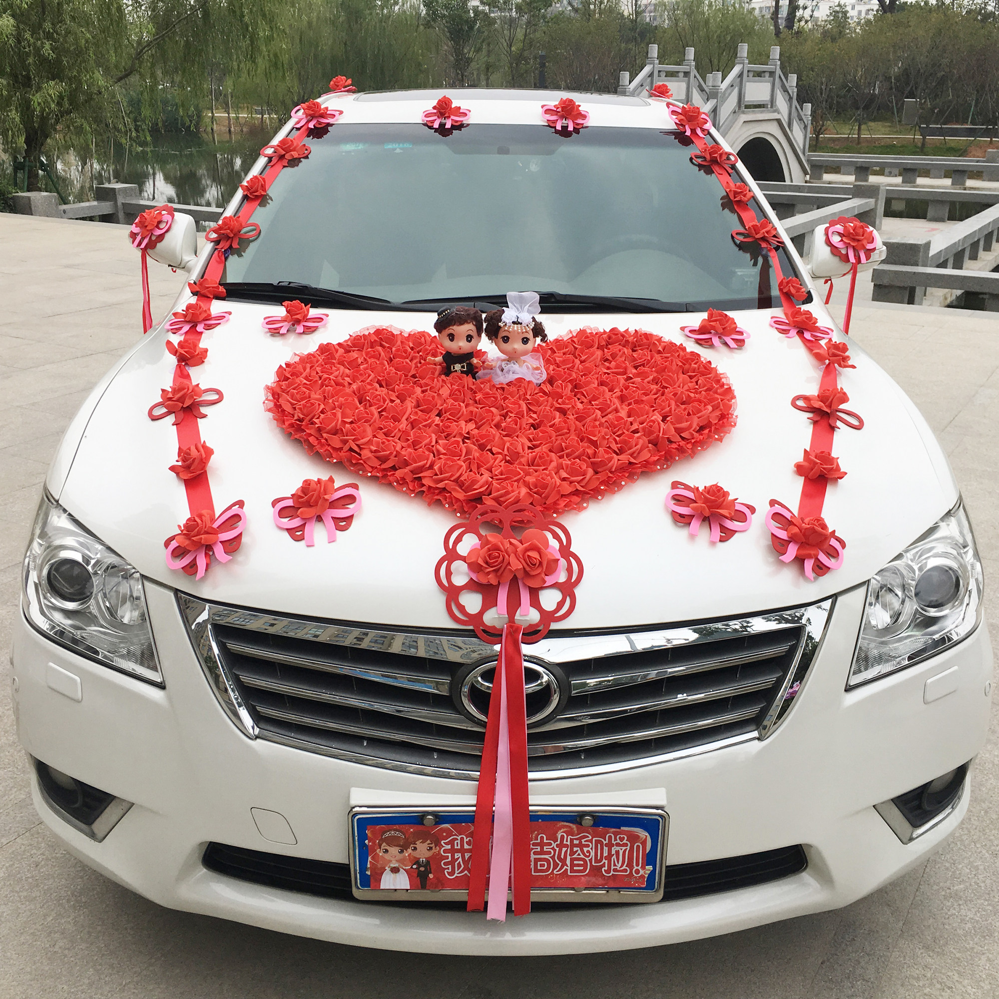 婚车装饰套装车花结婚庆用品花车彩车婚礼婚庆车头花布置主副婚车