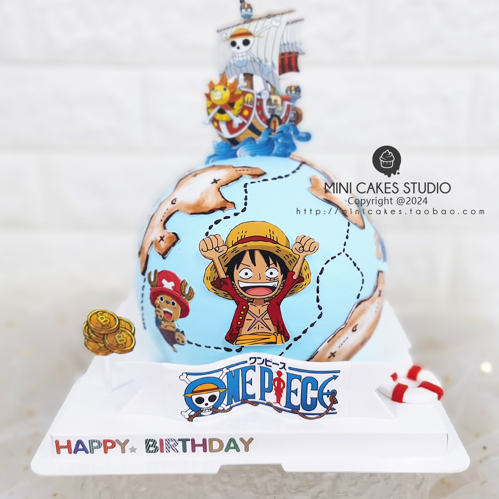 路飞海贼王动漫卡通生日蛋糕乔巴索隆男女孩周岁老公男友上海配送