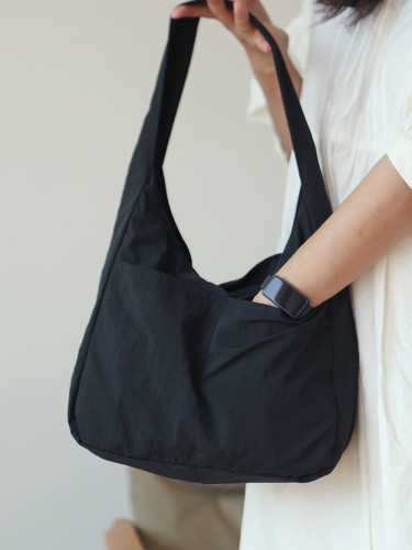 JIUMU女士慵懒风休闲尼龙布包上班通勤包简约百搭单肩托特包女