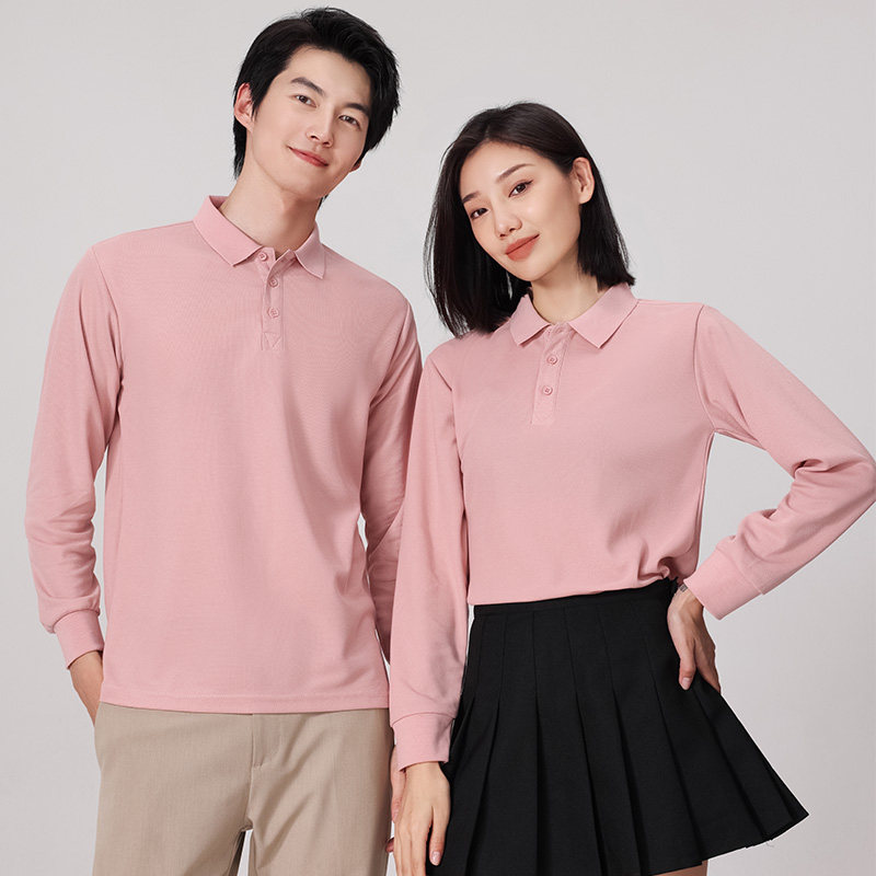 纯棉工作服polo衫定制印logo秋季公司母婴店幼师团队长袖T恤工衣