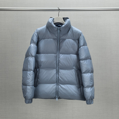 2025新款鹭蒙口砦立领短款羽绒服男白鹅绒加厚面包服冬季拉链外套