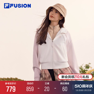 连帽外套女装 FILA 宽松夹克 FUSION斐乐潮牌短款 新款 时尚 2024春季