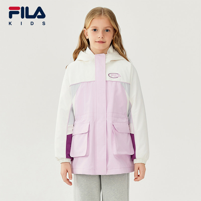 FILA KIDS斐乐童装女大童羽绒服冬款儿童保暖两件套上衣