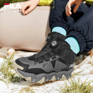 FILA KIDS斐乐童鞋儿童棉鞋冬季款男女大童旋钮加绒保暖运动鞋