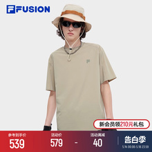 FILA FUSION斐乐潮牌男子梭织短袖衫2024夏新款时尚休闲插肩袖T恤