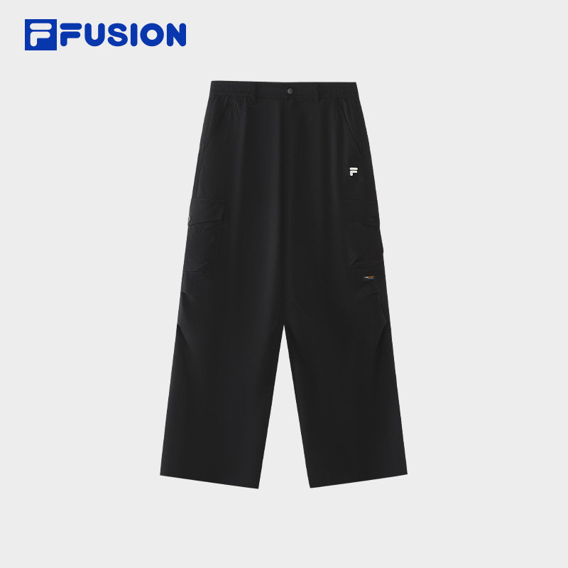 FILA FUSION斐乐潮牌梭织长裤女2026秋新款休闲裤子工装裤阔腿裤
