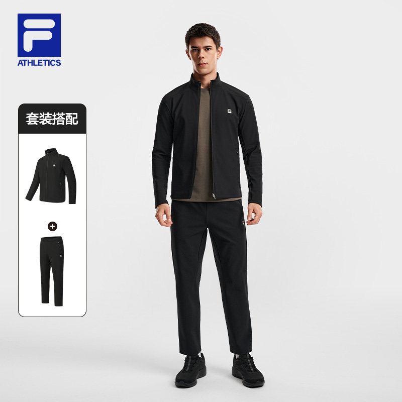 FILA斐乐官方长袖运动套装男春季新款休闲外套裤子跑步健身训练服