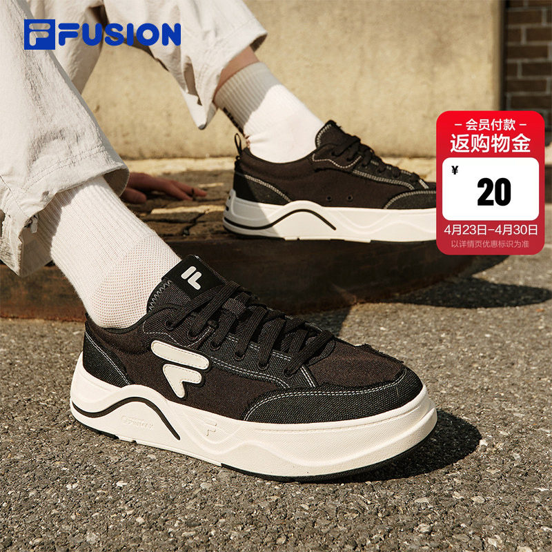 FILA FUSION 斐乐官方情侣厚底帆布鞋男鞋运动鞋女鞋轻便休闲板鞋