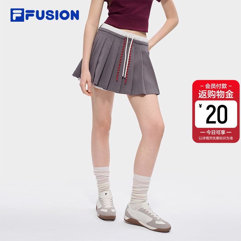 FILA FUSION斐乐半身裙裤女2026夏新款时尚休闲双腰头