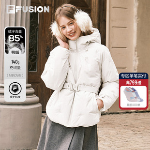 时尚 新款 休闲收腰连帽外套 FUSION斐乐潮牌羽绒服女2026春季 FILA