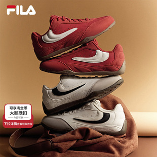海珀鞋|女鞋FILA 斐乐德训鞋红色新年款薄底鞋2026春季鞋子男鞋