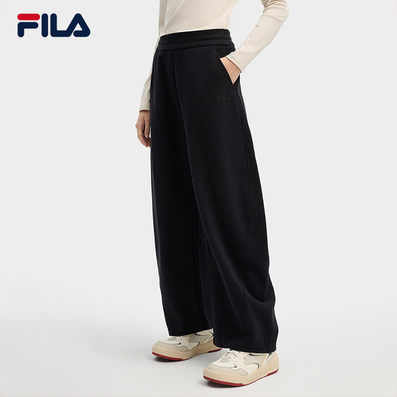 杨幂同款FILA 斐乐官方女士针织长裤春季新款裤子宽松休闲弯刀裤,运动服/休闲服装,运动长裤,淘宝优惠券,粉丝福利购,淘宝优惠卷