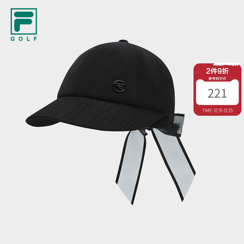 棒球帽|何沐妮同款FILA 斐乐官方女帽高尔夫运动蝴蝶结遮阳帽