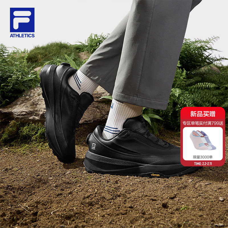 眼界2|FILA斐乐BOA革面运动鞋男鞋2026新款皮质低帮防水