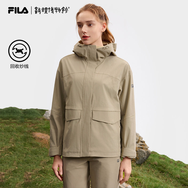 FILA｜敦煌博物馆联名斐乐官方女梭织外套25春新户外运动连帽上衣