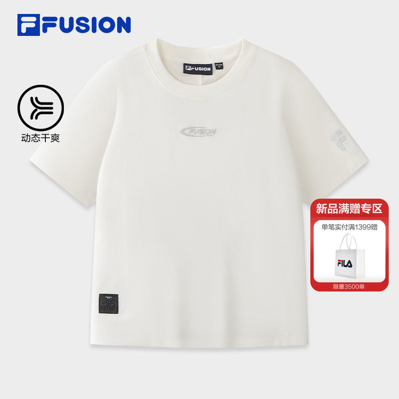 FILA FUSION斐乐潮牌女子针织短袖衫2026夏季新款运动
