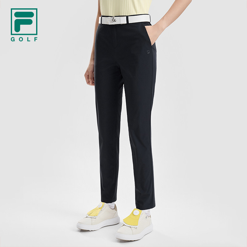 FILA 斐乐官方女士梭织长裤2026夏新款裤子高尔夫运动基础直