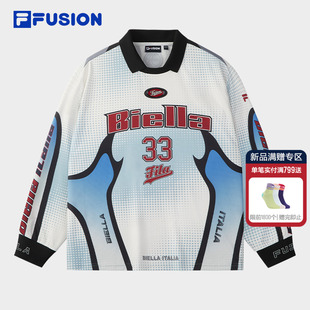 新款 衫 2025秋季 假两件POLO衫 FUSION斐乐潮牌情侣款 FILA 针织长袖