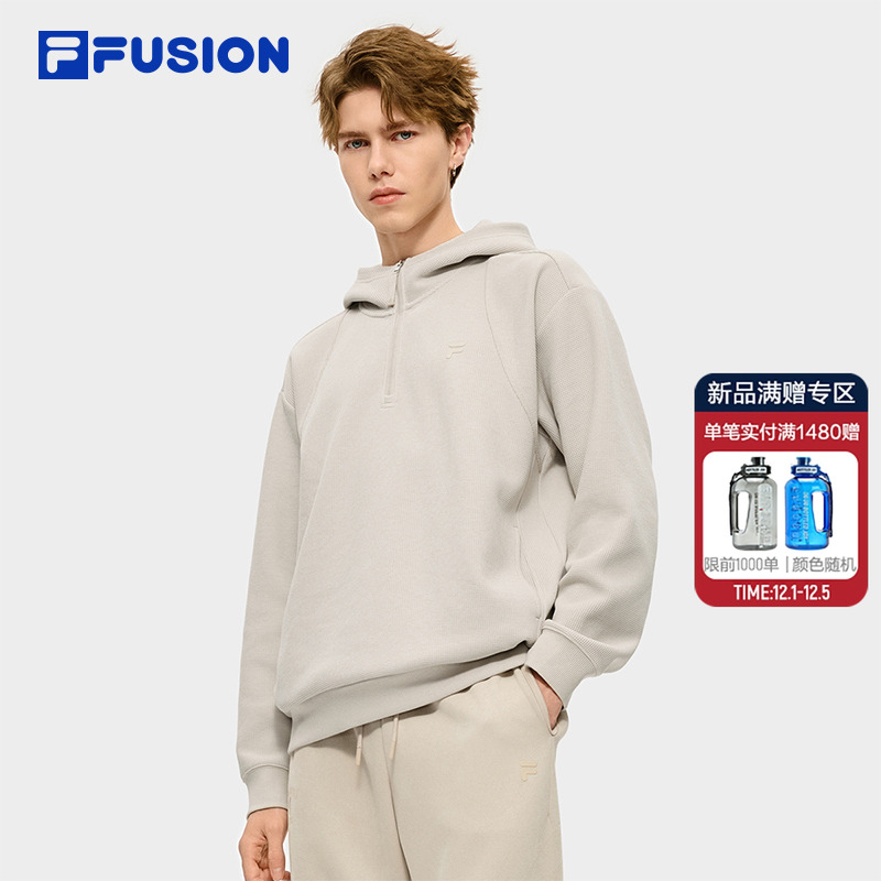 FILAFUSION斐乐男针织连帽上衣