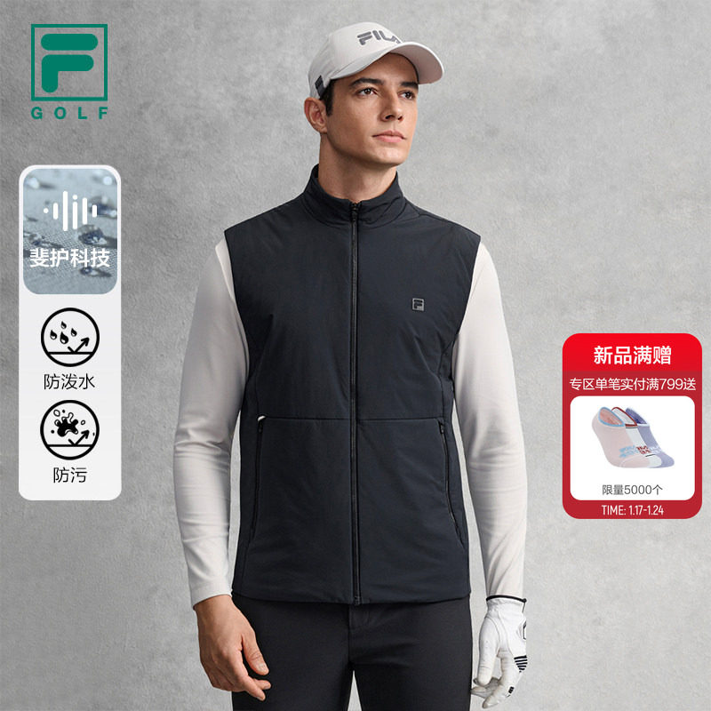 FILA 斐乐官方男士棉马甲2026春新款高尔夫运动简约基础上衣外套,运动服/休闲服装,棉马甲,淘宝优惠券,粉丝福利购,淘宝优惠卷