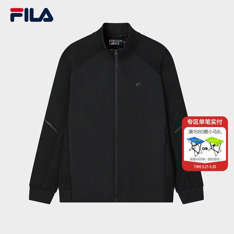 FILA 斐乐官方男士针织长袖外套2026夏新款时尚休闲舒适立领