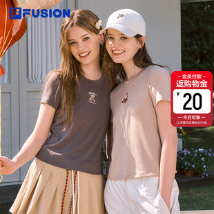 2026夏季 衫 新款 简约时尚 T恤 FILA 修身 FUSION斐乐潮牌女子针织短袖