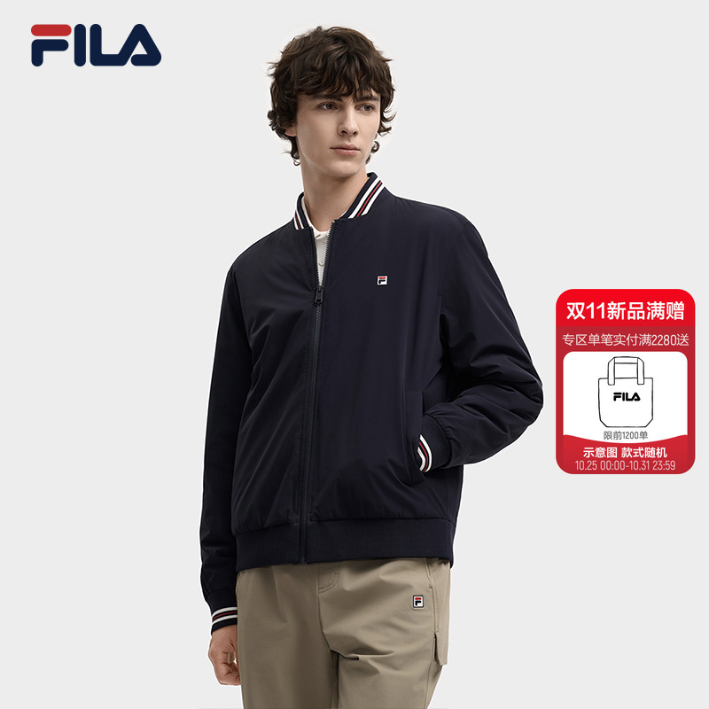 FILA 斐乐官方男棉服2025冬新款时尚休闲简约经典棒球服夹克外套