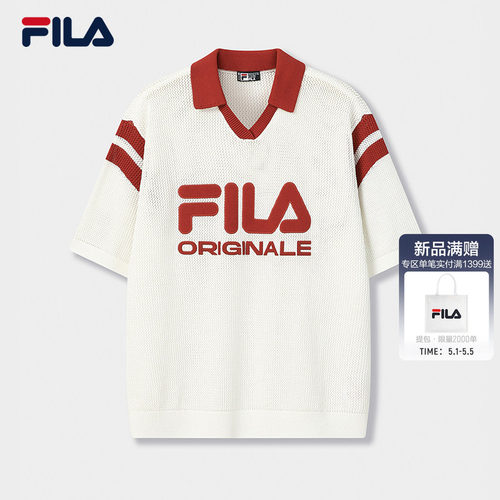 FILA斐乐女子短袖编织衫
