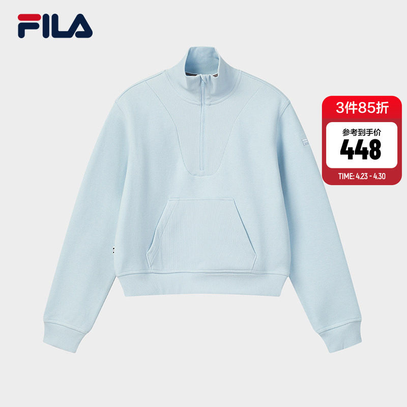 FILA 斐乐官方女子套头卫衣2026春新款时尚休闲舒适针织长袖上衣