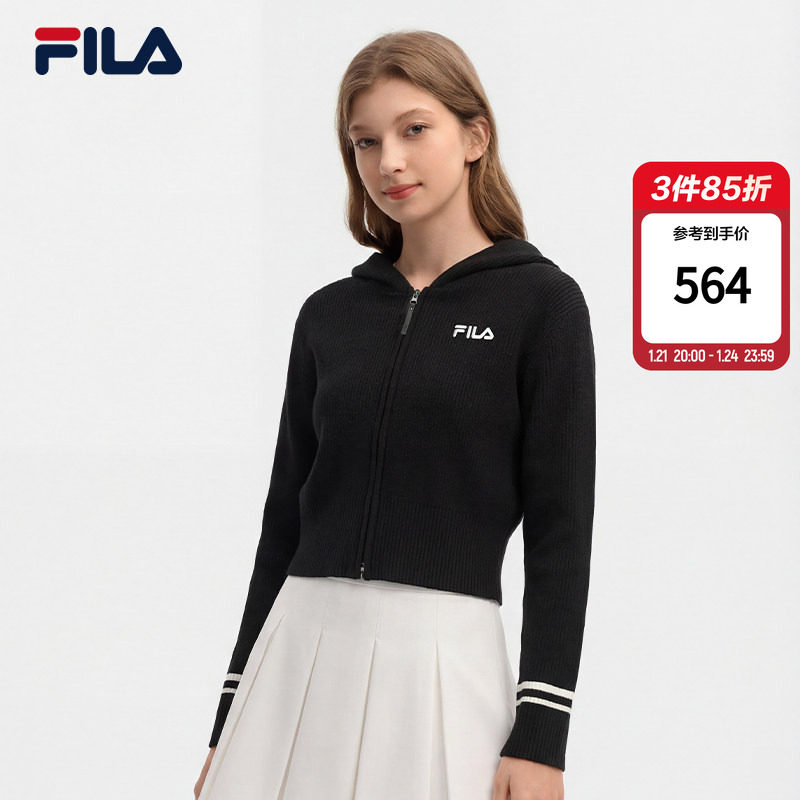 FILA斐乐官方长袖编织衫女冬季新款保暖宽松上衣休闲拉链毛衣外套,运动服/休闲服装,运动毛衣/线衫,淘宝优惠券,粉丝福利购,淘宝优惠卷