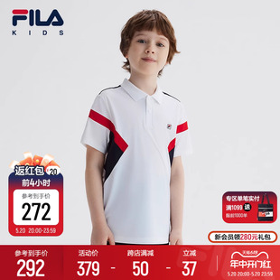 KIDS斐乐童装 POLO衫 男大童短袖 FILA 2024夏新款 儿童旋冰运动上衣