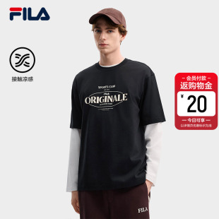 2026春新款 衫 百搭休闲纯棉宽松T恤 斐乐官方男子针织短袖 凉感FILA