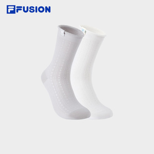 FILA FUSION斐乐潮牌女袜高腰袜2026夏新款运动袜精致甜美堆堆袜