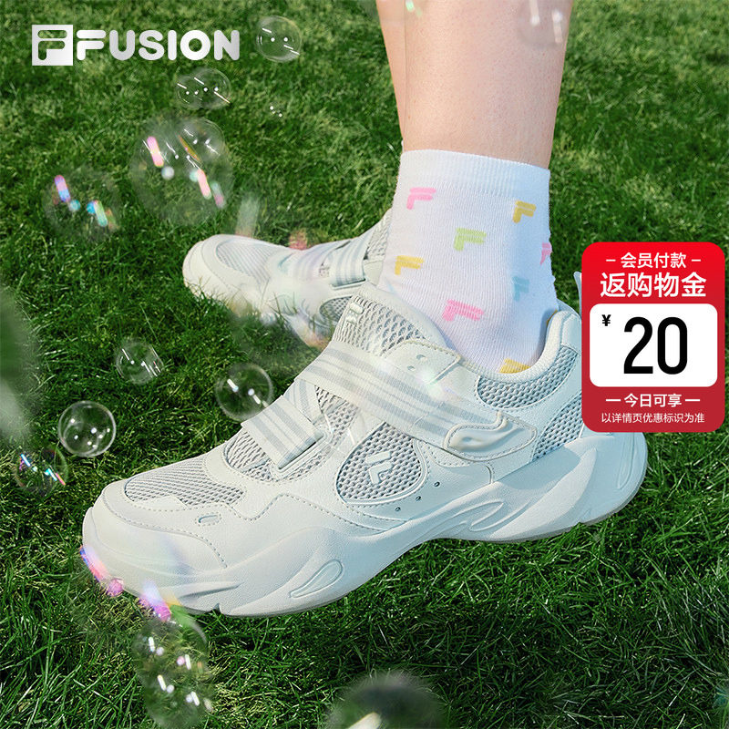 FILA FUSION 斐乐水滴鞋女鞋赛车鞋芭蕾风薄底鞋网面透气