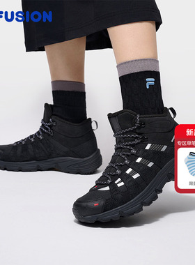 Como X 高帮加绒丨FILA FUSION斐乐潮牌女鞋户外休闲鞋男鞋登山鞋