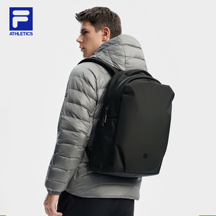 黑色休闲健身运动双肩包大容量电脑包 斐乐官方男士 背包 FILA