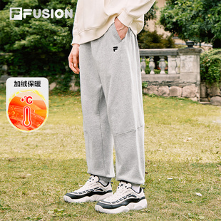 男女运动休闲加绒裤 2025秋冬新款 子 FUSION斐乐潮牌情侣长裤 FILA