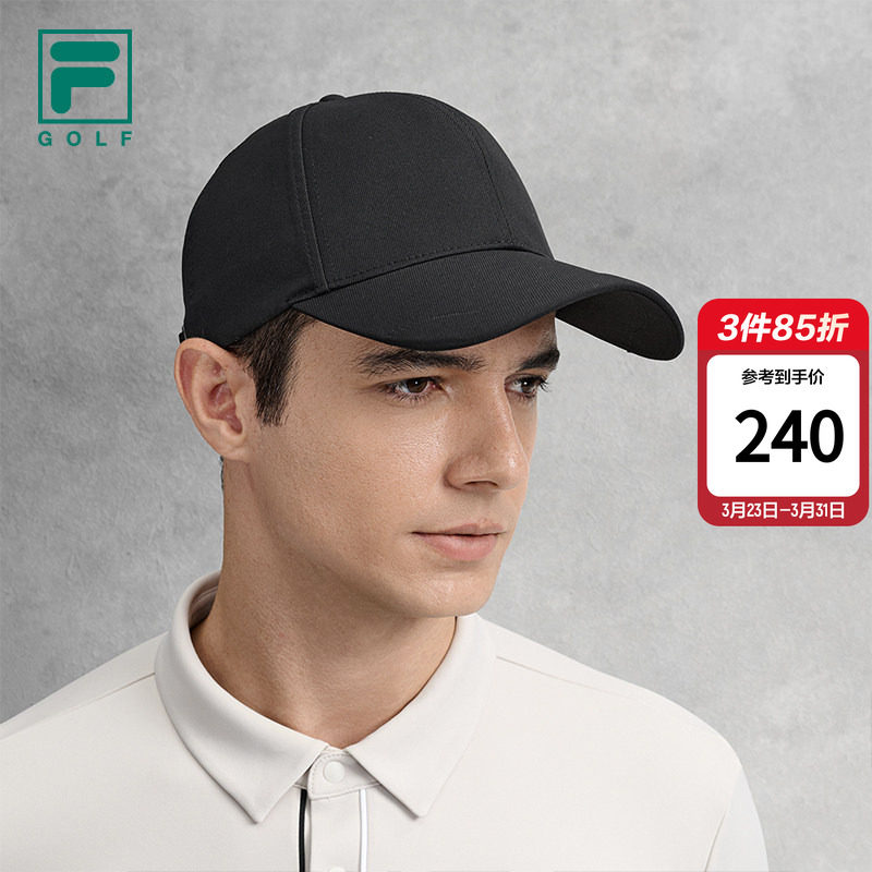 棒球帽|FILA 斐乐官方男帽新款斜纹面料高尔夫运动帽遮阳帽鸭舌