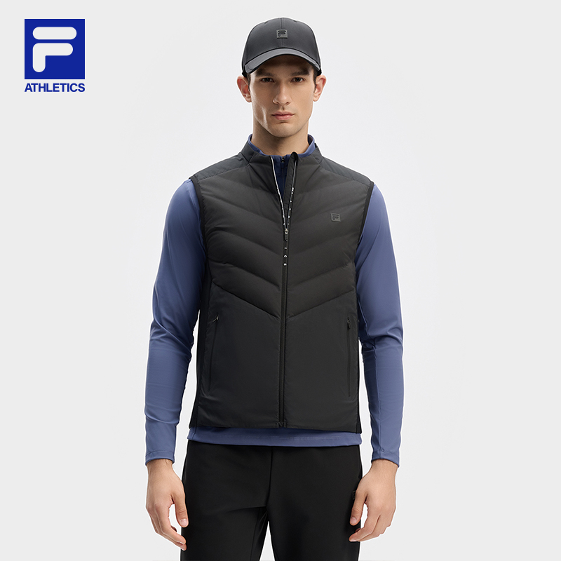 鹅绒FILA斐乐官方男保暖羽绒马甲