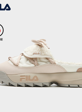 FILA斐乐SLIPON抱抱鞋加绒拖鞋女鞋2025冬季新款保暖休闲鞋半托