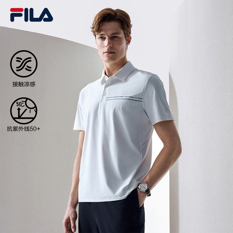 凉感 防晒|FILA 斐乐男子菁英短袖POLO衫2026夏季新款运动上衣